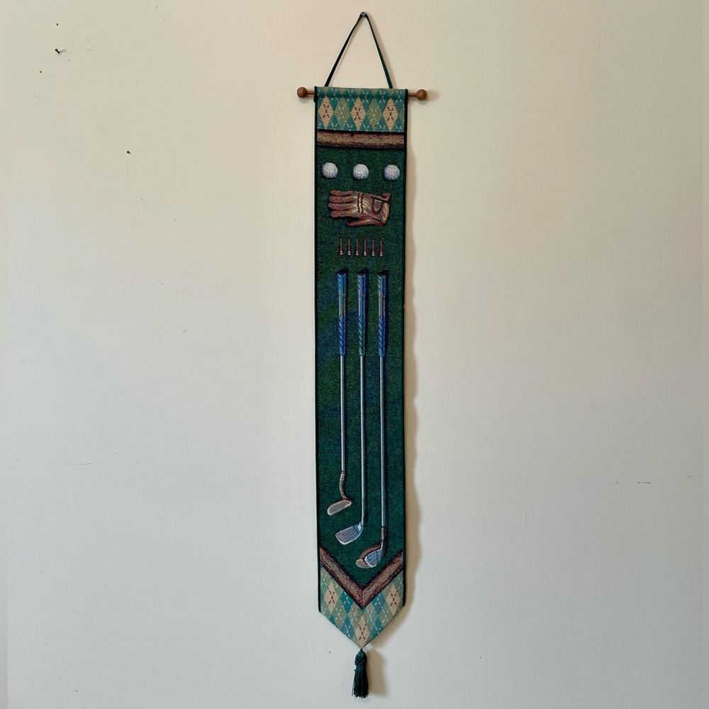 Links Bell Pull Golf Wall Tapestry (5.75”x41”) - Picture 2 of 6